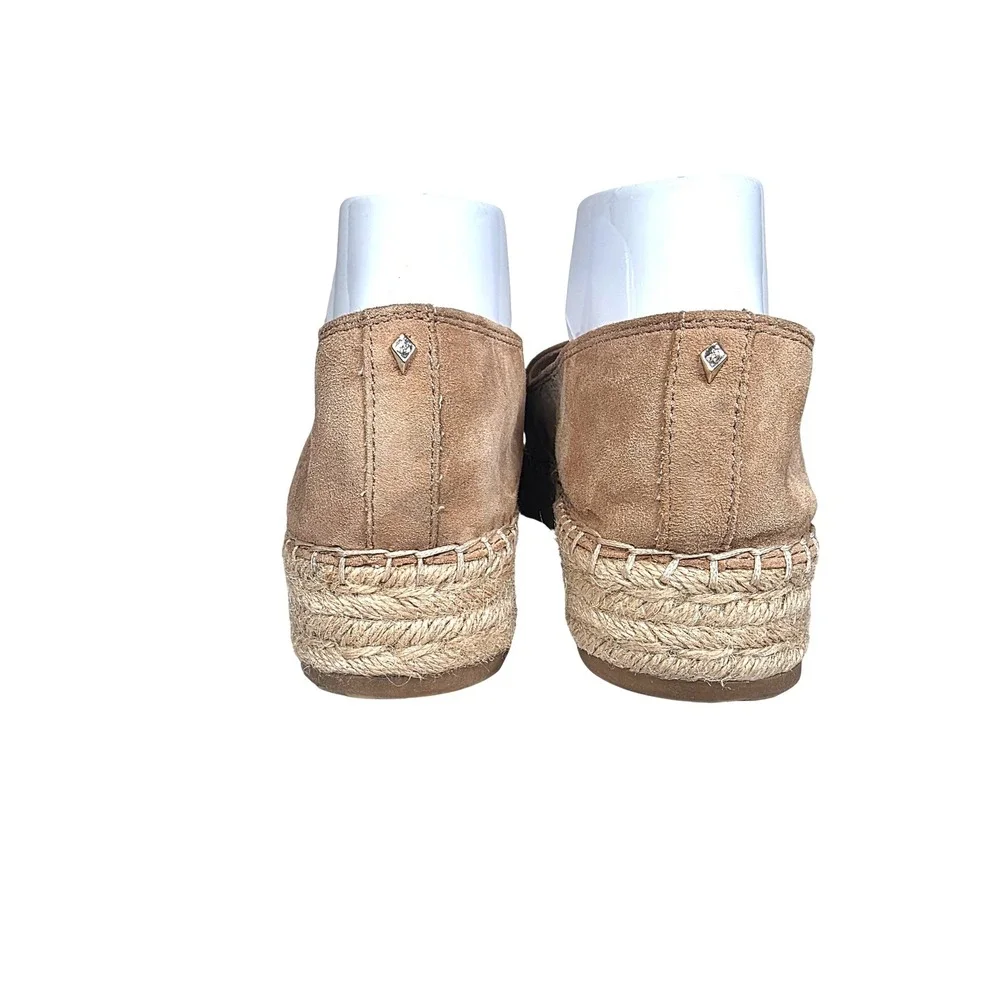 Sam Edelman Cherlene Espadrille Women 9.5 Tan Suede Platform Slip On